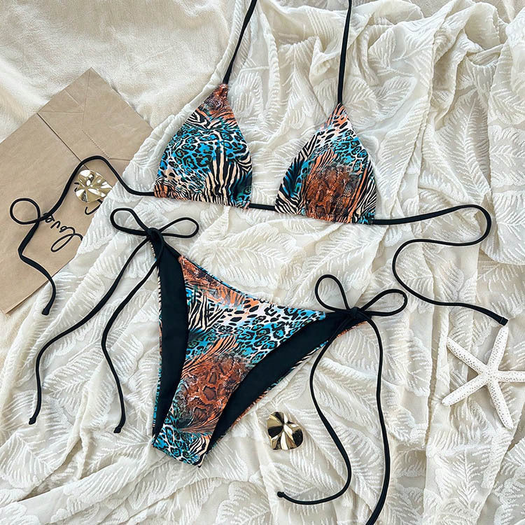 Damen Triangel-Bikini mit aufregendem Animal-Print