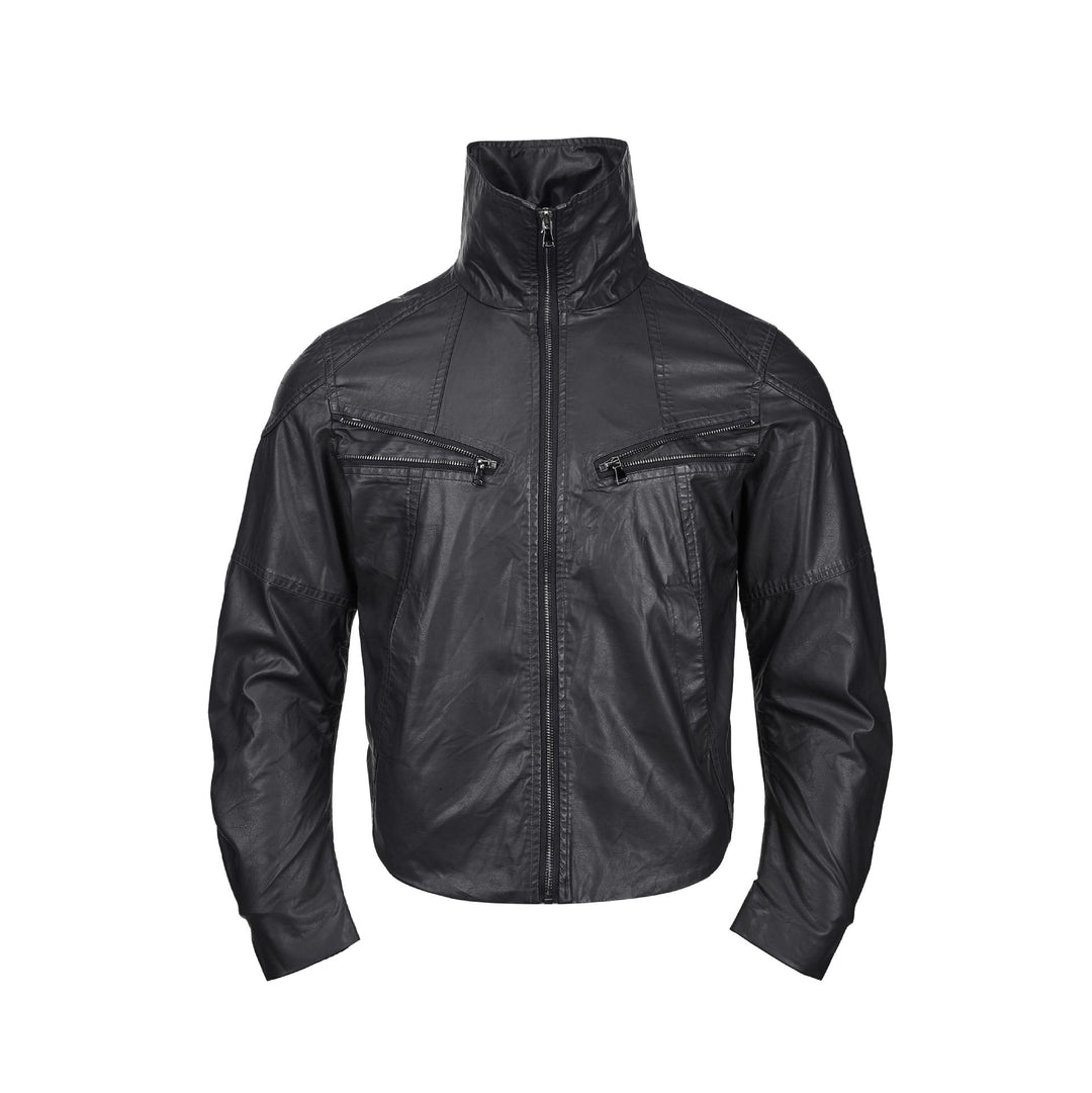 Herren Lederoptik‑Blouson mit hohem Stehkragen und Reißverschluss‑Brusttaschen Shop Nory