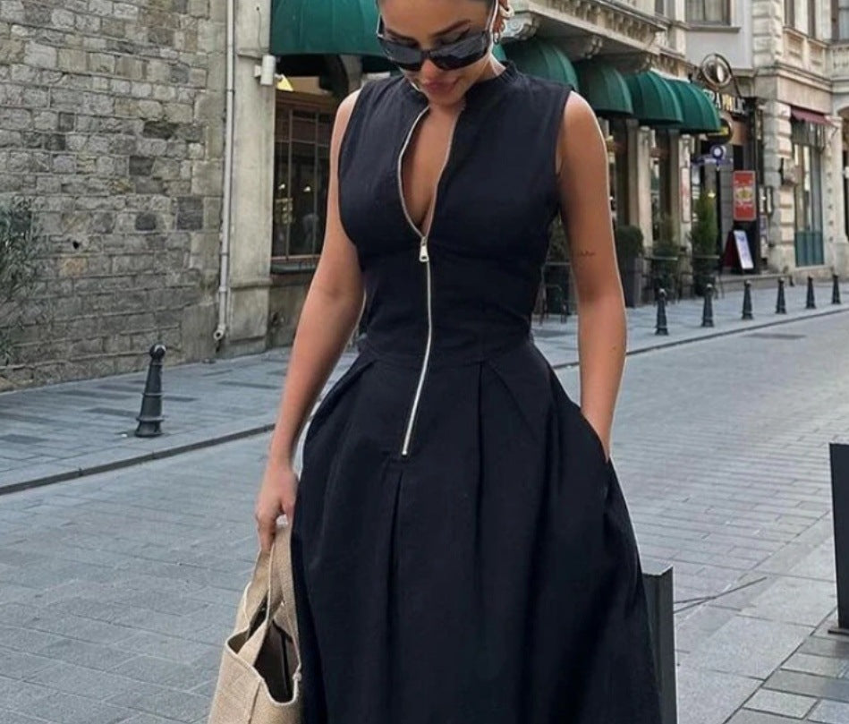 Damen Elegantes Maxi-Kleid mit tiefem V-Ausschnitt und schmalem Schnitt