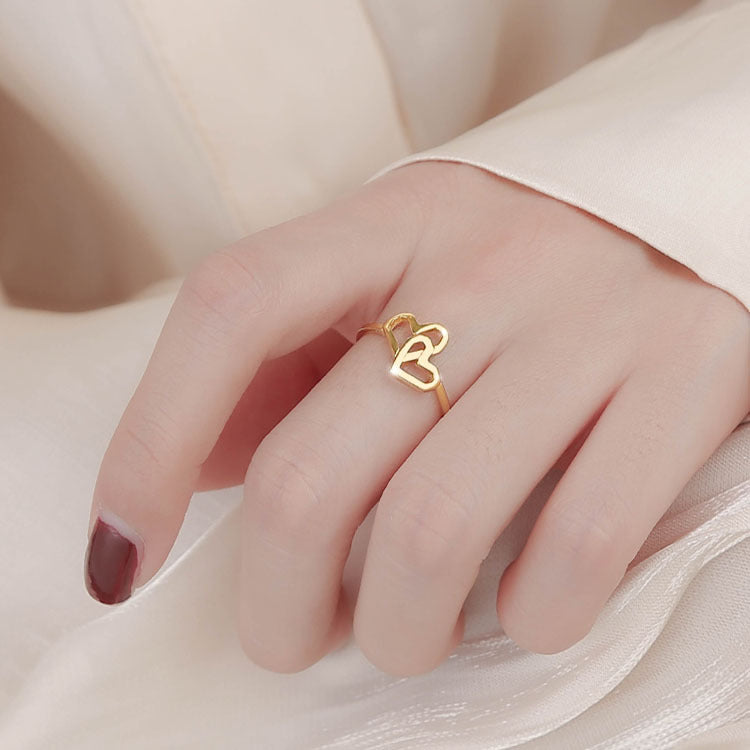 Damen Offener Doppelherzring aus hochwertigem Silber Shop Nory