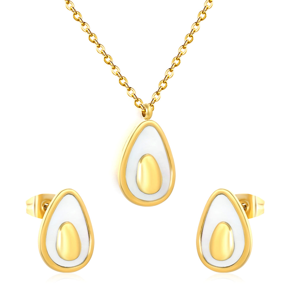 Damen Schmuckset mit luxuriösem Tropfenanhänger und passendem Ohrstecker Shop Nory