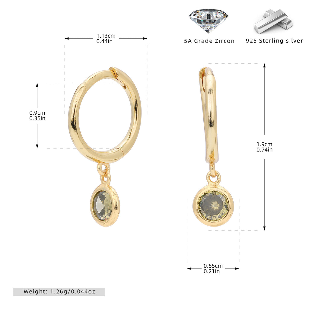 Damen Ohrhänger mit Smoky Zirkon-Anhängern aus hochwertigem 925 Sterling Silber Shop Nory