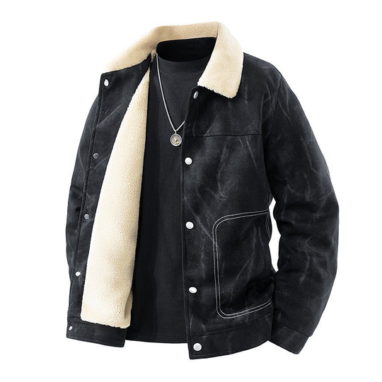 Herren Lässige Jeansjacke mit warmem Futter Shop Nory
