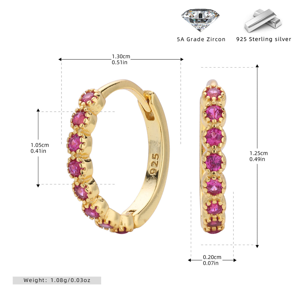 Damen Creolen mit funkelnden Zirkon-Akzenten und hochwertigem 925 Sterling Silber Shop Nory