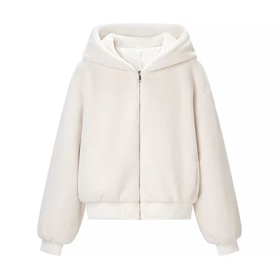 Damen Wende-Kapuzenblouson mit Plüsch- und Fleece-Seite Shop Nory
