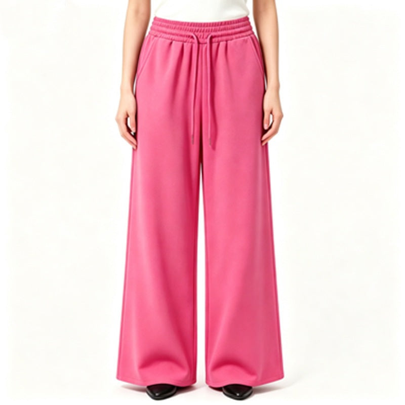 Damen nan weite High-Waist Loungehose mit elastischem Bund, Kordelzug und fließendem Jersey Shop Nory