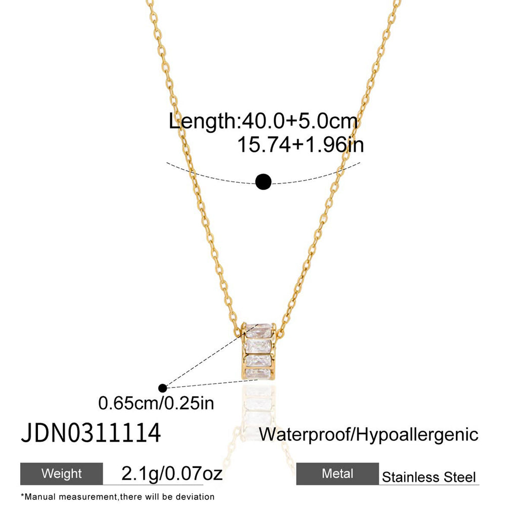 Damen elegante und hypoallergene Halskette mit buntem Kristalldesign Shop Nory