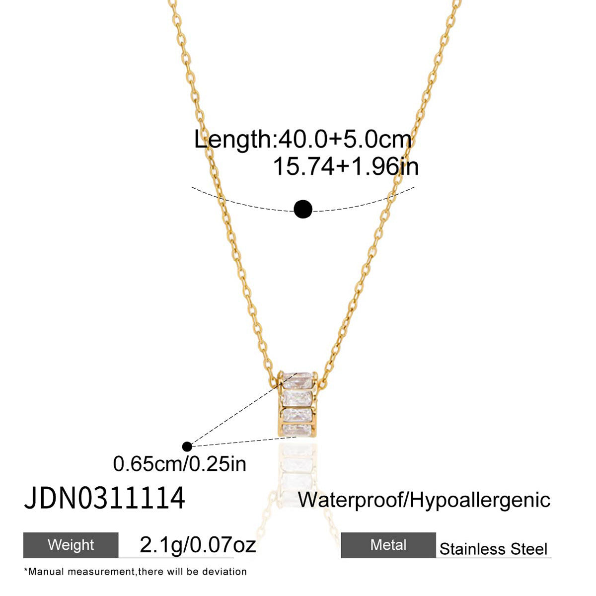 Damen elegante und hypoallergene Halskette mit buntem Kristalldesign Shop Nory
