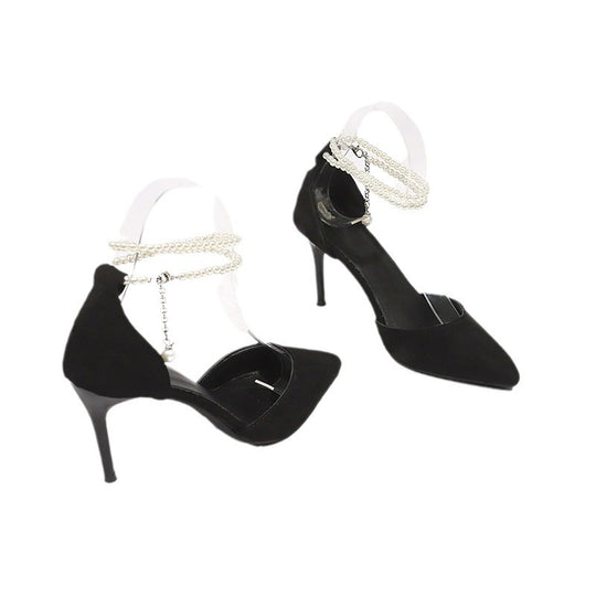 Damen Cut-Out Pumps mit Perlenknöchelriemen und schlankem Stiletto Shop Nory