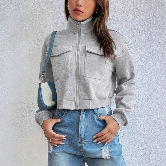 Damen Modische und bequeme cropped Freizeitjacke