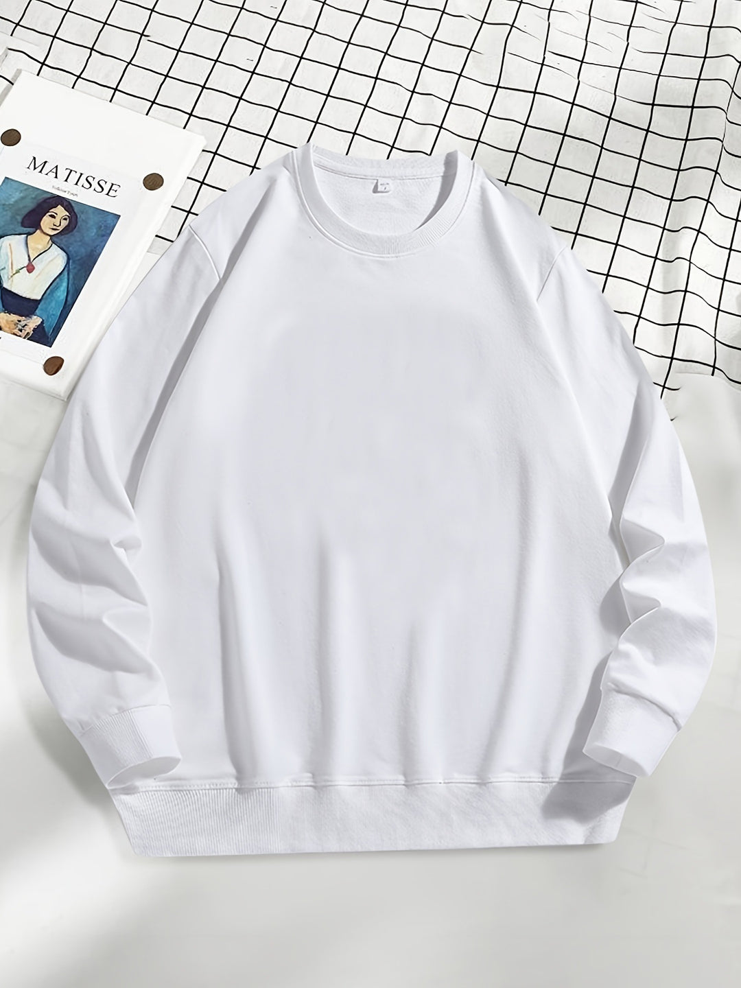 Herren Lässiges Rundhals-Sweatshirt mit Rippbündchen Shop Nory