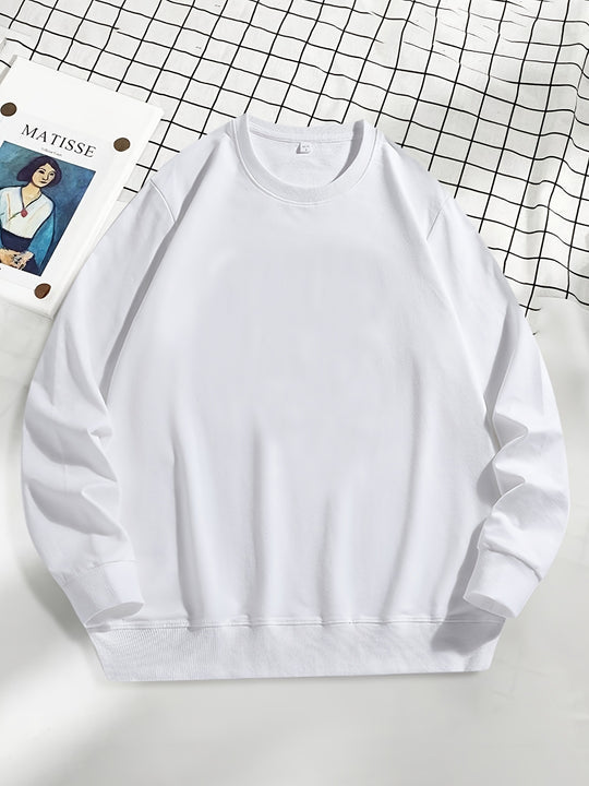 Herren Lässiges Rundhals-Sweatshirt mit Rippbündchen Shop Nory
