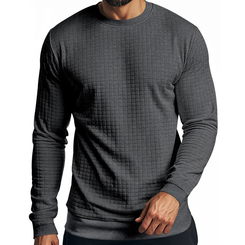Herren Langarm-Sweatshirt mit strukturiertem Design und elastischen Bündchen Shopnory