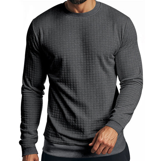 Herren Langarm-Sweatshirt mit strukturiertem Design und elastischen Bündchen Shopnory