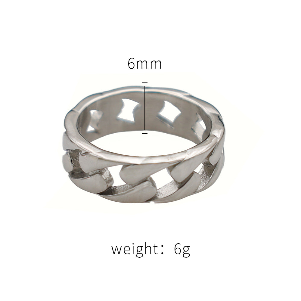 Damen Modischer Edelstahlring mit kunstvoll geflochtenem Design Shop Nory