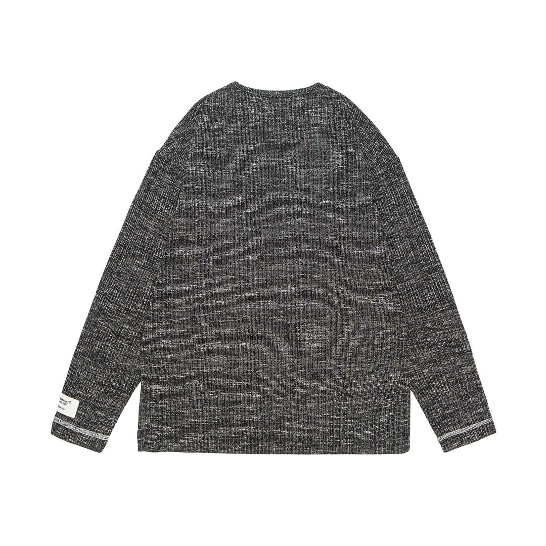 Unisex Gerippter Henley-Pullover mit Knopfleiste und Oversize-Silhouette Shop Nory