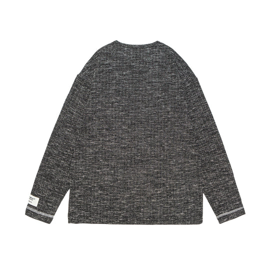 Unisex Gerippter Henley-Pullover mit Knopfleiste und Oversize-Silhouette Shop Nory