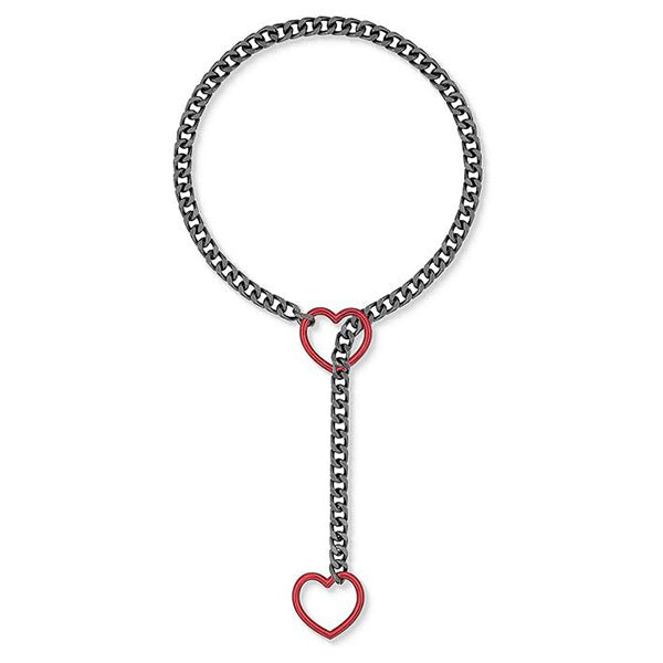 Damen auffällige Kette mit Herzanhängern und charakteristischem Design Shop Nory