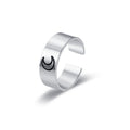 Damen Offener Ring aus Edelstahl mit elegantem Halbmond-Design Shop Nory