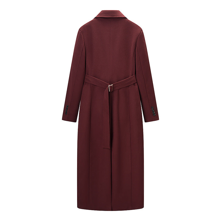 Damen Longline-Mantel mit taillierter Silhouette, strukturiertem Revers und Gehschlitz Shop Nory