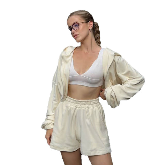 Damen nan kurze Kapuzenjacke mit Taillen-Tunnelzug, glänzender Satinoptik, Frontreißverschluss und elastischen Bündchen Shop Nory