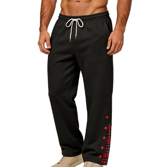 Herren weite Jogginghose mit Karobesatz und Druckknopf-Detail Shop Nory