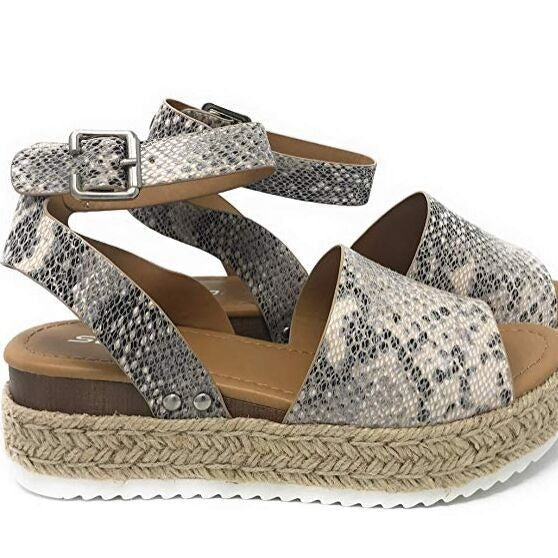 Damen Plateau-Sandalen mit verstellbarem Riemen