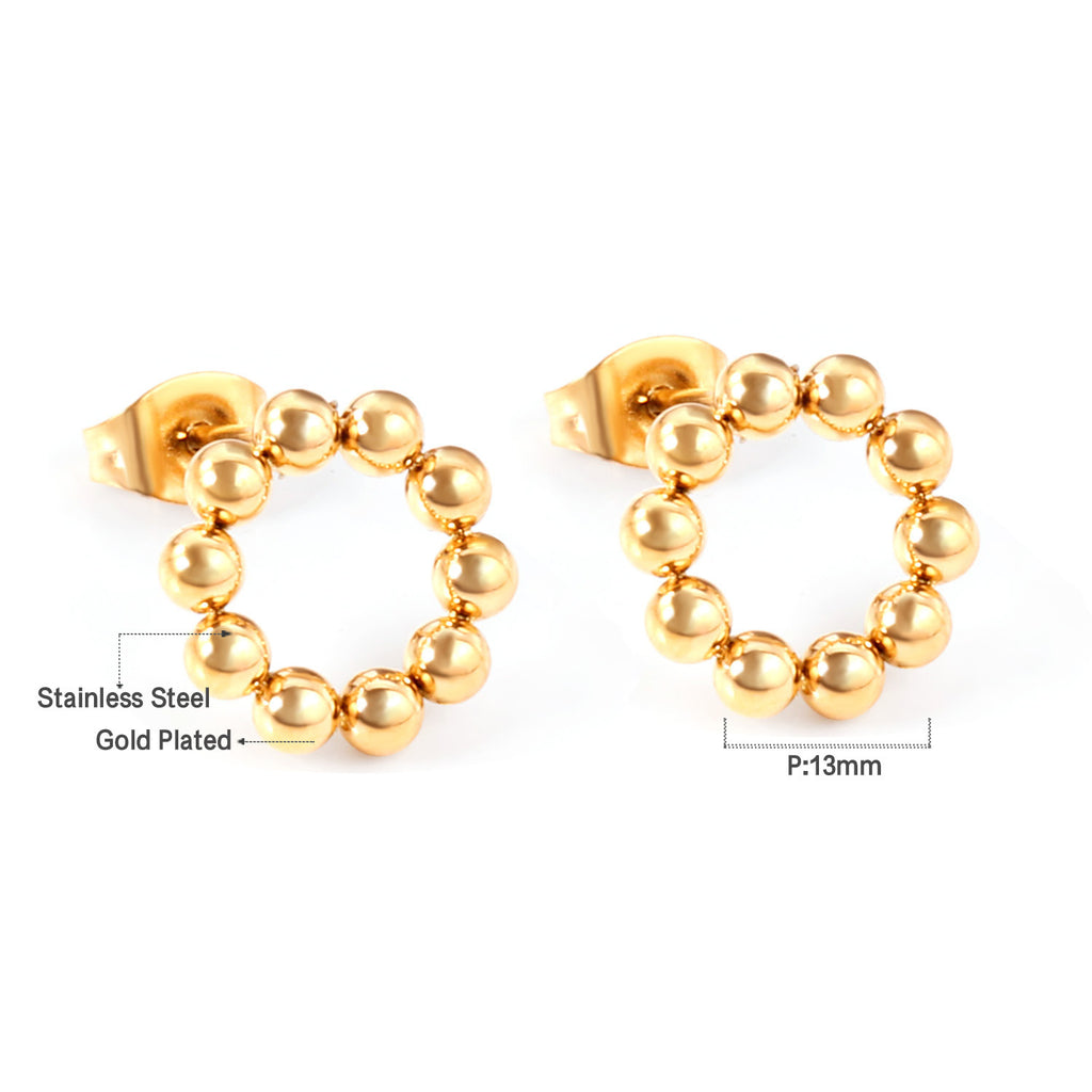 Damen Ohrstecker mit elegantem, kugelförmigem Design aus hochwertigem Edelstahl Shop Nory