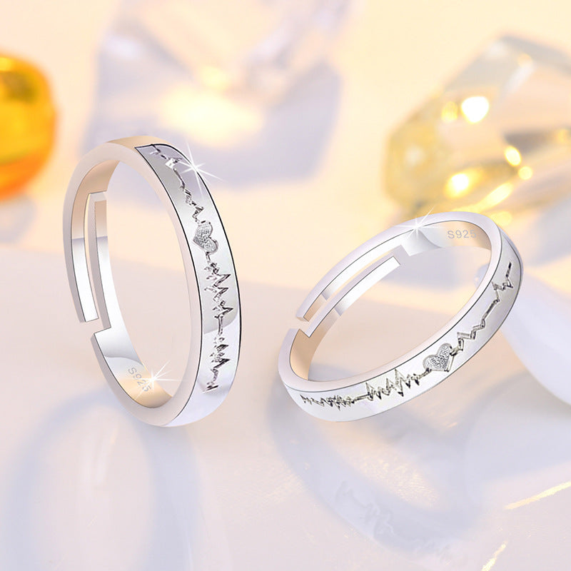 Damenring mit Herz- und EKG-Design Shop Nory
