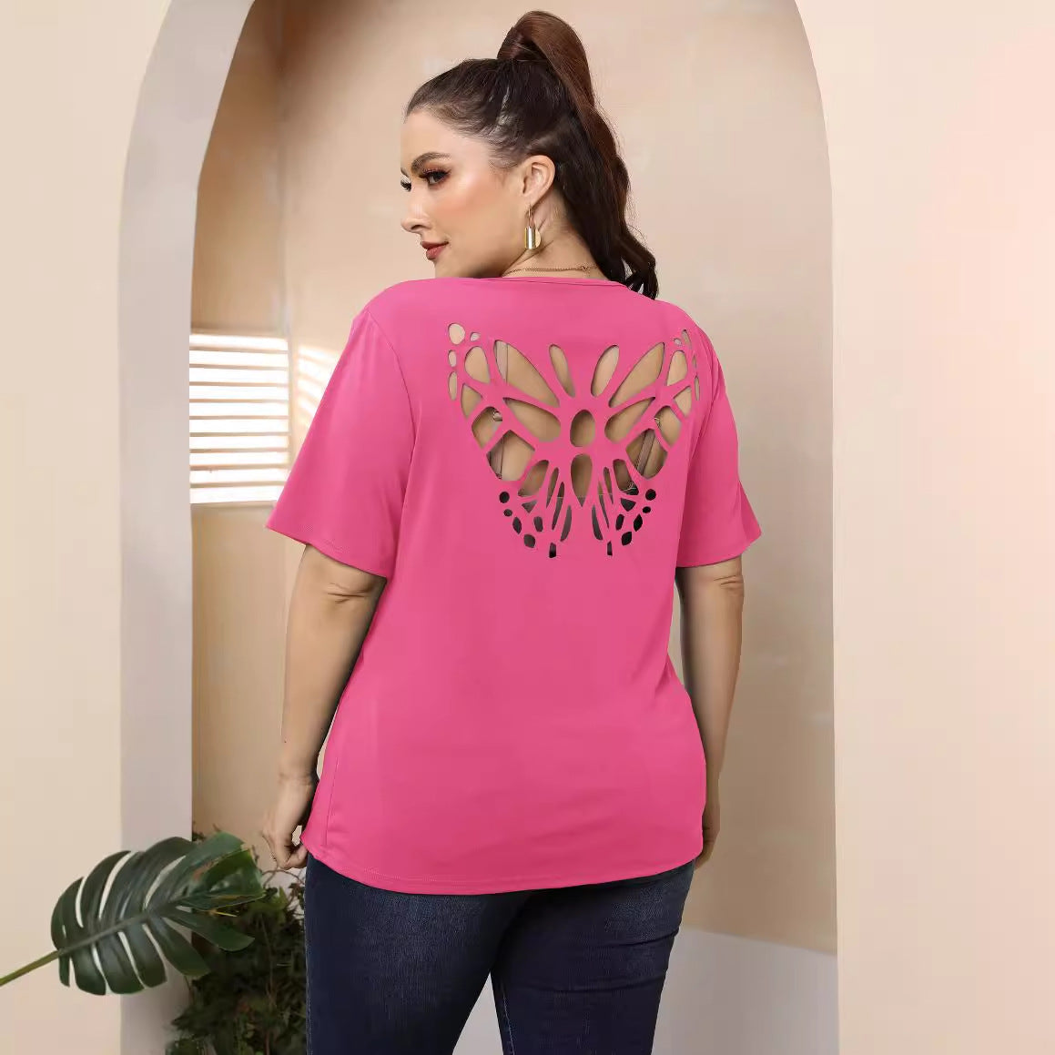 Damen modisches Basic T-Shirt