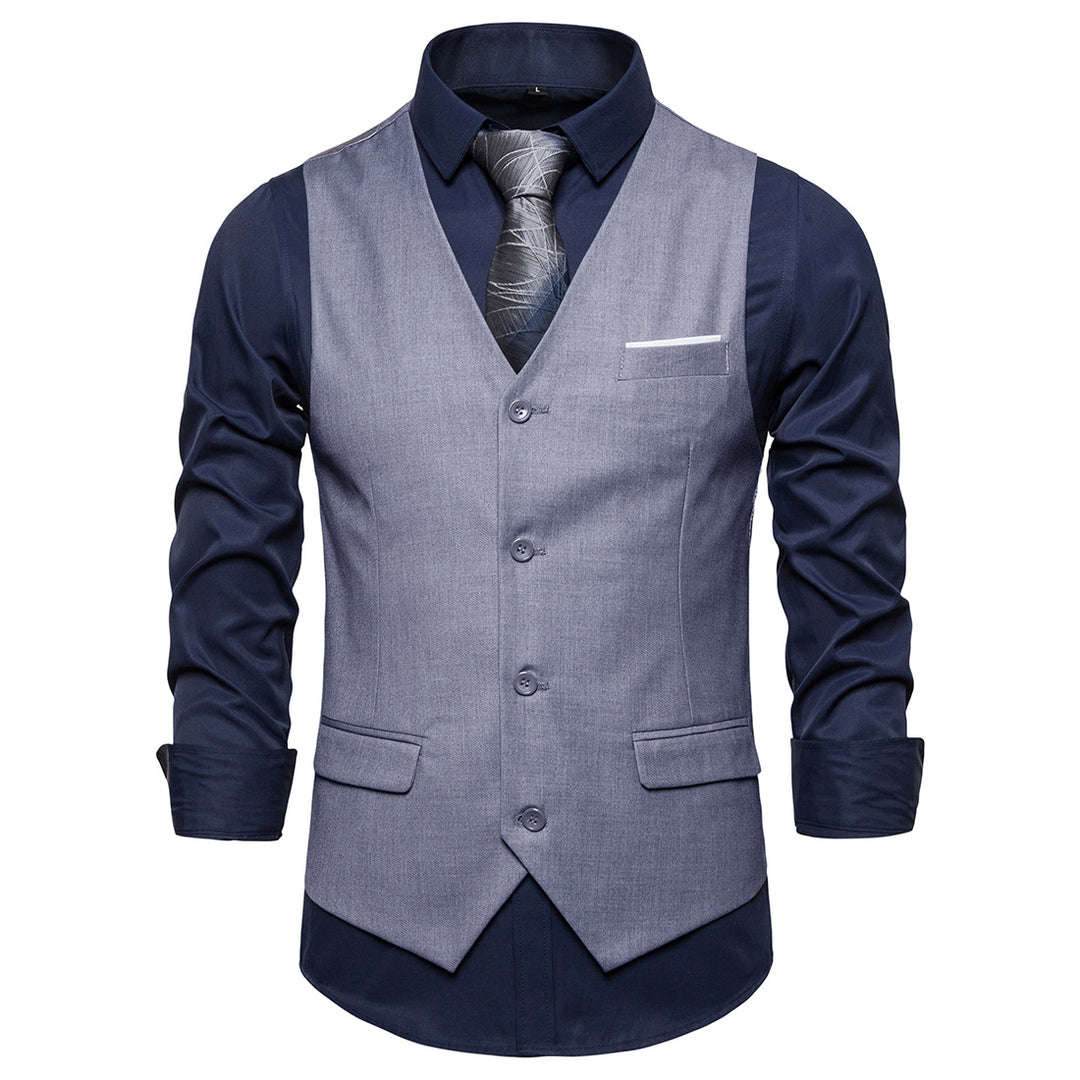Herren Anzugweste in tailliertem Slim-Fit mit V‑Ausschnitt und Pattentaschen Shop Nory