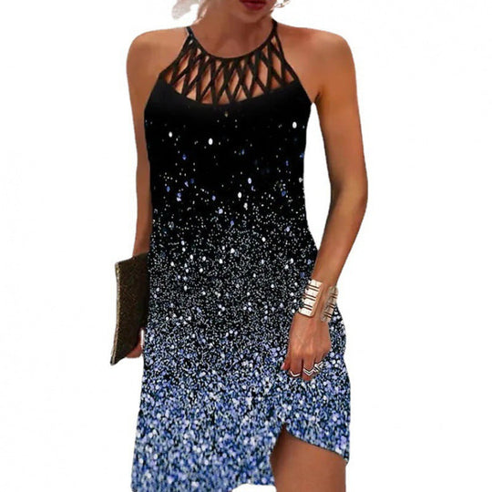 Damen Neckholder Kleid mit funkelndem Gradient-Design