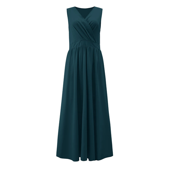 Damen Elegantes Maxikleid mit raffiniertem Wickeldesign und fließendem Stoff
