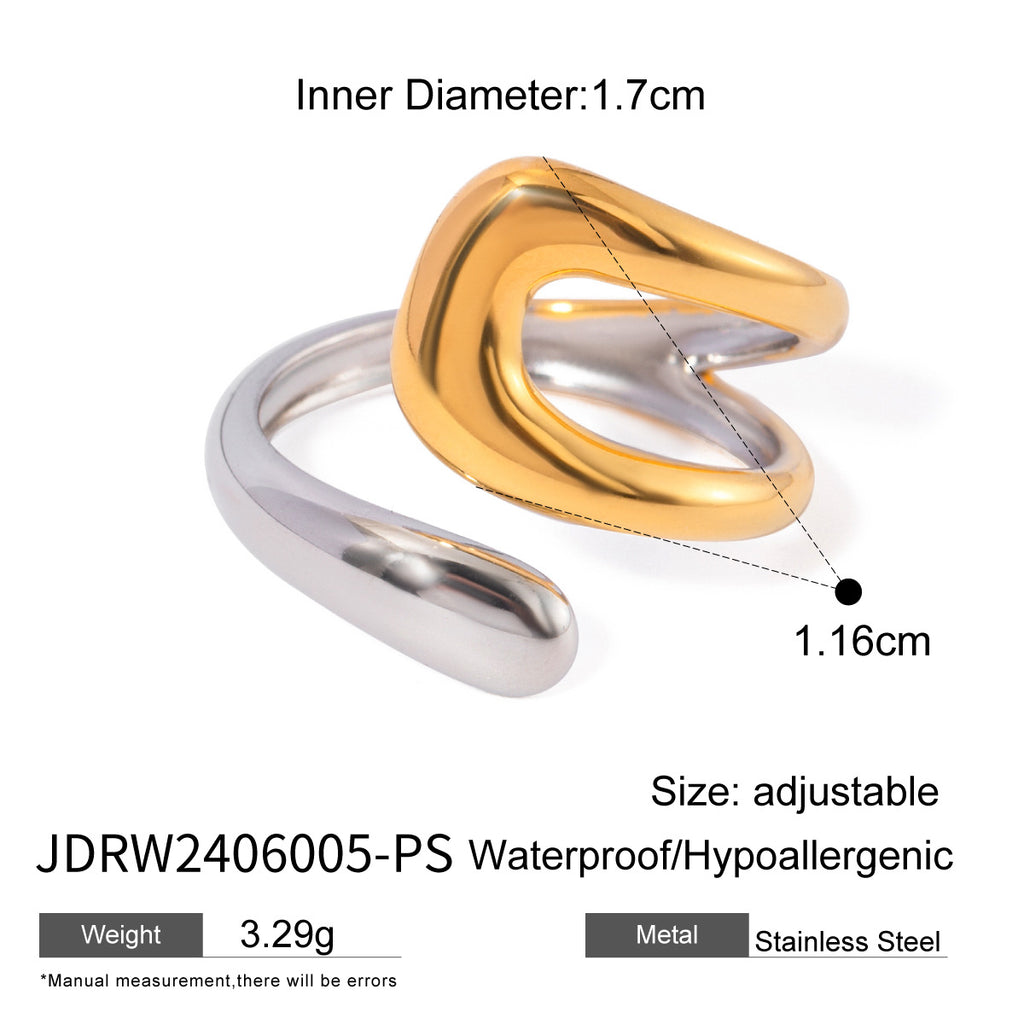 Damen Offener Ring mit elegantem Design und dreifacher Struktur Shop Nory