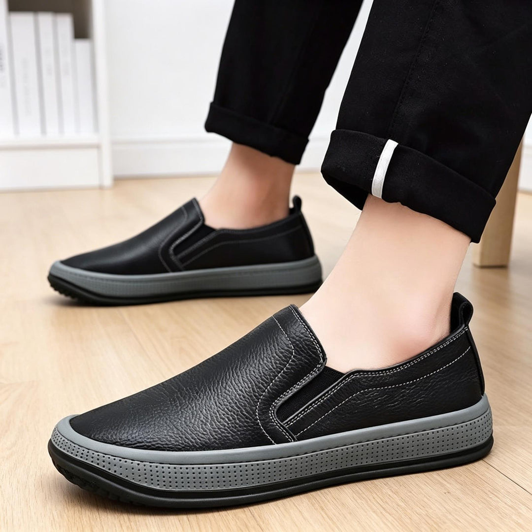 Herren Bequeme Slip-On Sneakers aus Leder Shop Nory