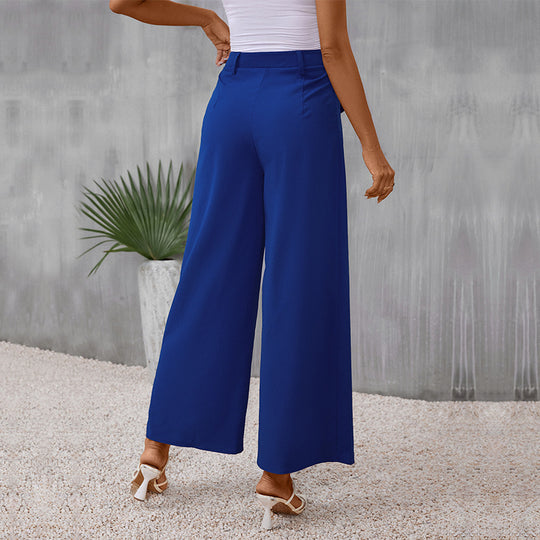 Damen Elegante High-Waist Culotte‑Palazzohose mit Bügelfalte und Klappentaschen Shop Nory