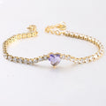 Damen Armband mit herzförmigem Amethyst und funkelnden Zirkonia Shop Nory