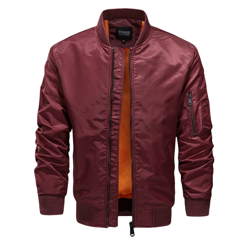 Herren leichter Nylon-Bomberjacke im Aviator-Style mit Ärmel-Utilitytasche Shop Nory