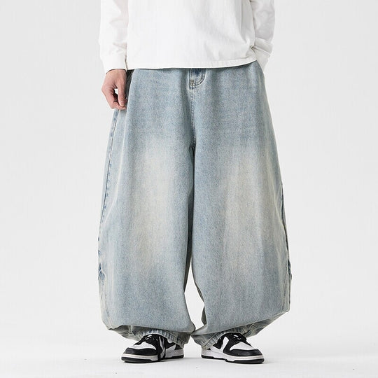 Herren extremweit geschnittene Baggy-Jeans mit tiefem Schritt und ballonförmigem Saum Shop Nory