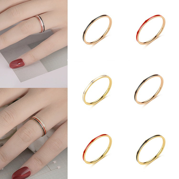 Damen Ring aus hochwertigem Edelstahl mit elegantem, zweifarbigem Design Shop Nory