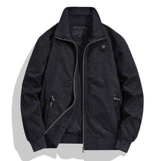Herren Baumwoll-Canvas-Blouson mit Rippbündchen und Stehkragen Shop Nory