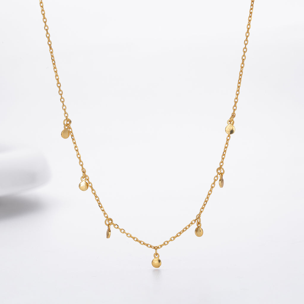 Damen Halskette mit zarten, hängenden Anhängern aus hochwertigem 925 Sterling Silber Shop Nory