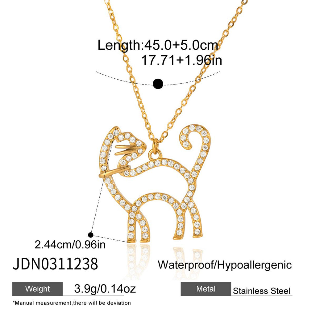 Damen Halskette mit Hundedesign aus hypoallergenem Edelstahl Shop Nory
