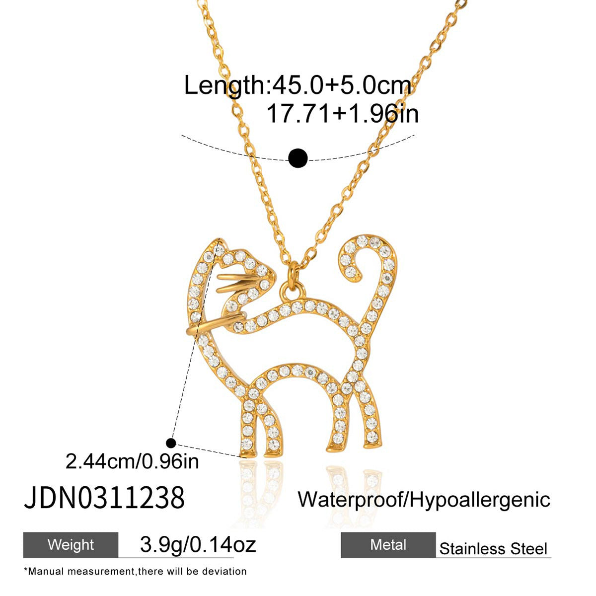 Damen Halskette mit Hundedesign aus hypoallergenem Edelstahl Shop Nory
