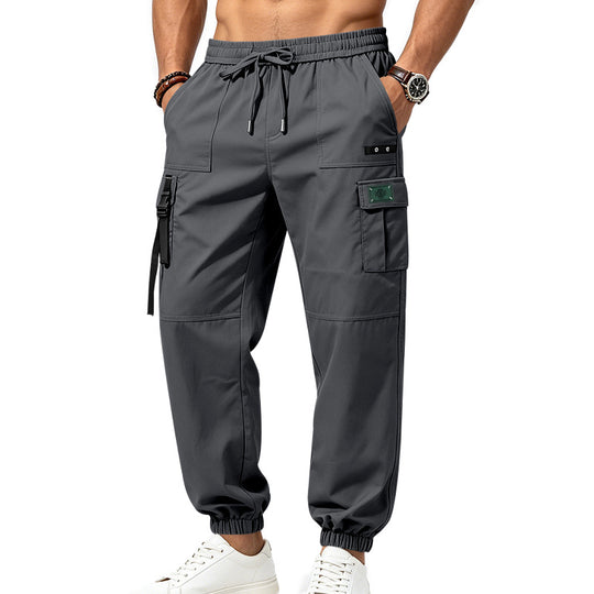 Herren Cargo-Jogginghose mit Kordelzug elastischen Bündchen und Multifach-Taschen Shop Nory