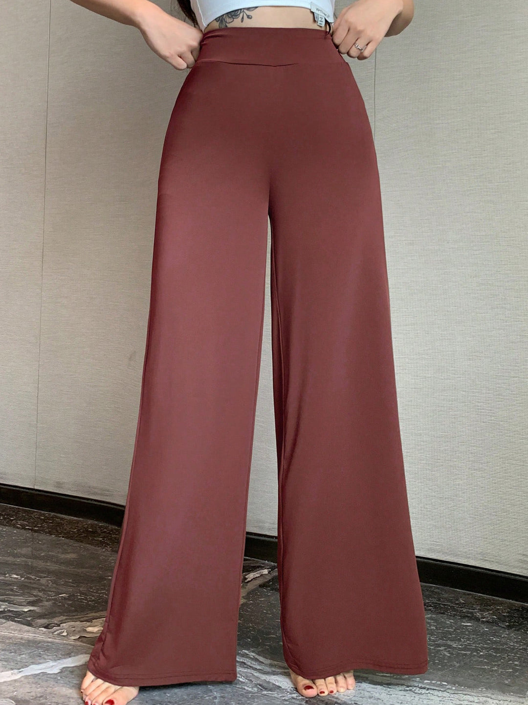 Damen Palazzohose mit hoher Taille und weitem Bein Shop Nory