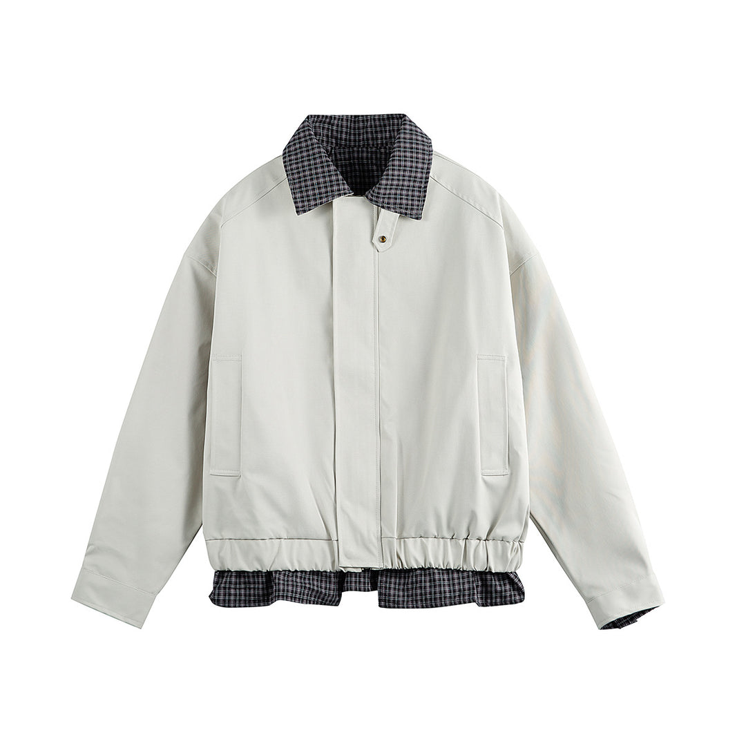 Herren Layered-Optik Blousonjacke mit Karokragen und verstellbarem Saum Shop Nory