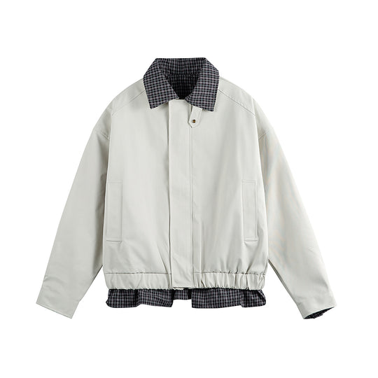 Herren Layered-Optik Blousonjacke mit Karokragen und verstellbarem Saum Shop Nory