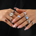 Damen Ring-Set mit kreativen Designs und schillernden Edelsteinen Shop Nory