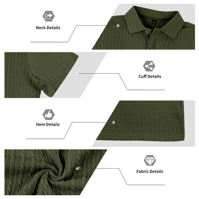 Herren Feinstrick-Polo mit strukturiertem Zopfmuster und weichem Baumwollmix Shop Nory
